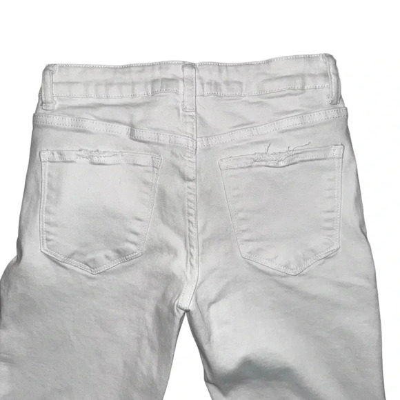 Women's Flying Monkey Distressed cropped flare Jeans, Size 25, White, trendy - Picture 7 of 7